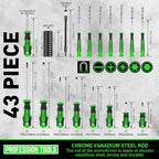 Magnetic Screwdrivers Set with Case, Amartisan 43-piece Includs Slotted, Phillips, Hex, Pozidriv,Torx and Precision Screwdriver Set, Magnetizer Demagnetizer Tools, Tools for Men (Green)) - style: 43-piece Screwdrivers Set (Green)