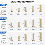574PCS SAE Bolt and Nuts Assortment Kit - size: 574pcs 1/4"-20 5/16"-18 3/18"-16