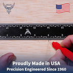 PEC Tools Made in USA 6 Inch Metal Ruler - color: Black Chrome-Flexible, size: 6"