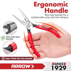 ARROW 6" High Leverage Needle Nose Pliers, Long Nose Pliers - size: 6 INCH