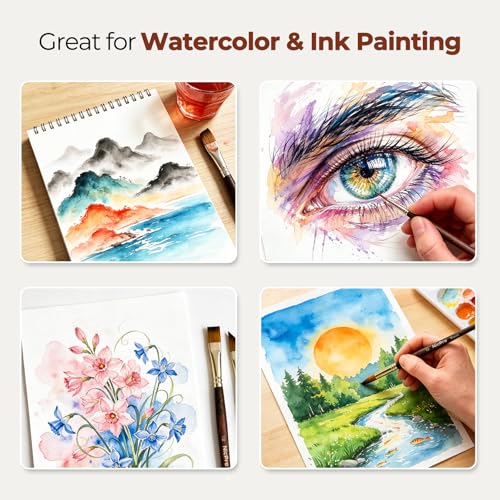 Nicpro 6Pcs Travel Watercolor Brushes Set, Professional Paint Brush - size: 6 PCS
