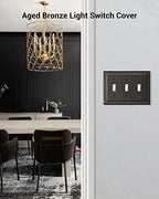 DEWENWILS Aged Bronze Light Switch Cover, Tripple Toggle Switch Wall Plates - color: Aged Bronze, size: 3 Toggle 2PK
