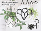 PlusRoc 20 Pack Screw Hooks for Hanging Plants Outdoor Lights(Black) - color: Black