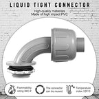 Yaomiao 50 Pcs 1/2 in Liquid Tight Connectors, 90 Degree PVC, 50 Pcs