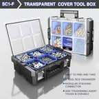 AIRAJ 5 Tier Stackable Tool Box with Wheels, Rolling Tool Box Organizer