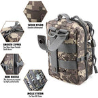 LIVANS Tactical Molle Utility Pouch, EDC Tool Pouch, Small Admin Pouch - color: CamoGray