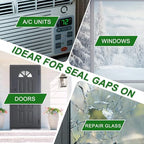 Qoqooice Transparent Window Weather Sealing Tape 2 in x 35 Yards Weather Stripping Residue Free Clear Window Draft Isolation Sealing Film Tape for Windows and Doors Gaps - size: 2 In * 35 Yards Clear