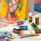 GOTIDEAL Acrylic Paint Set, 24 Colors (59ml, 2 oz), with Paint Brushes - color: 24 Colors (59ml)