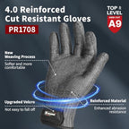 Schwer Ultimate Cut Resistant Gloves Beyond ANSI A9, Reinforced Stainless Steel Glove, Food Grade Mesh Metal Gloves for Butcher Meat Cutting, Oyster Shucking, Mandoline, PR1708 (S, 1 PCS) - size: Small (Pack of 1), style: 4.0 Reinforced Steel