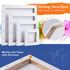 Stretched Canvases for Painting, 8PCS Multi Pack Square Canvas 4×4”, 6×6”, 8×8”, 10×10”(2 of Each), Acid-Free Wood Frame Blank Canvas, Art Canvas Pre Primed for Acrylic, Oil Painting, Tempera. - size: 8 Packs - 4 Sizes (2 of Each)