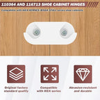 Shoe Cabinet Hinge and Stopper Replacement Part #110364 and #116713 - size: 110364 and 116713 (2 Pack)