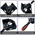 Corner Clamp 4pcs 90 Degree Right Angle Clamp - color: Black