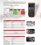 UNI-T UT123T Digital Multimeter Pocket-Sized, NCV Detection, Temperature, Continuity Test, CAT III 600V, Auto-Ranging, EBTN LCD for Home DIY Electrical Testing