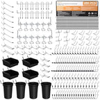 INCLY 280PCS Upgraded Pegboard Hooks Assortment with Bins & Cups - size: 280 PCS