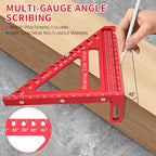 Large Carpenter Square 8.42" x7.67 Precision Woodworking Tools 15-90 Degree Versatile 3D Multi-Angle Square with Angle Pin for Woodworking,Engineering and Construction - color: Red