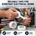 SWRT White Electrical Tape, 6 Pack, 0.7 in x 66 FT, Vinyl Tape - color: White