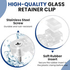 25Pcs Glass Retainer Clips, Clear with Screws, Panel Fixing Clips
