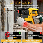 SDS-Plus Cordless Rotary Hammer Drill Compatible with DeWalt 20V MAX Battery (Tool Only), Hammer Drill for Concrete with 4 Functions, Rotomartillo Brushless Motor Includes 5 Drill Bits, 2 Chisels