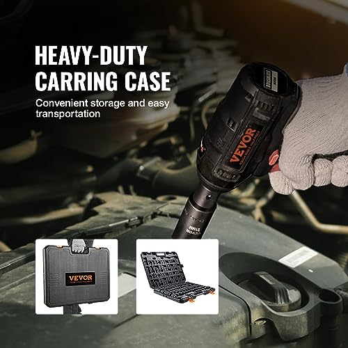 VEVOR 1/2" Drive Impact Socket Set, 23 Piece Socket Set SAE （7/16" -1"）& Metric （13-24mm）6 Point Cr-V Alloy Steel for Auto Repair with Ratchet Handle Rugged Construction Storage Case - size: 1/2" 23 PCS