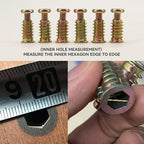 36pcs 1/4-20 x 3/4" Furniture Screw Nut Threaded Wood Insert, 36pcs 1/4-20 x 19/32" Wood Inserts Bolt Fastener Connector Hex Socket Drive Screw-in Nuts with Hex Spanner - size: 36pcs