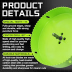 3" (76mm) Bi-Metal Hole Saw with Arbor - Multi-Material Cutting Kit for Thin Iron, Wood & Drywall - High-Speed Steel Teeth with Smooth Cutting Edge, Fast Chip Removal & Bonus Dust-Proof Bag - size: 3" (76mm)