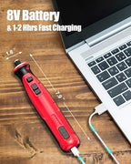 AVID POWER 8V Cordless Rotary Tool 5 Speeds Dog Nail Grinder 4 LED Lights - color: Light Red