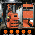 Rexmore Tactical Electrician & HVAC Tool Chest Bag, 3-Point Harness Orange - color: Orange