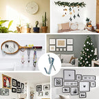 117Pcs Picture Hangers, 3 Size Picture Hooks Including 30/50/100lbs, Picture Hanging Kit, Professional Plaster Picture Hanging Kit for Wooden Wall or Drywall(50 Hangers+ 67 Nails) - size: Silver 30-100 lbs