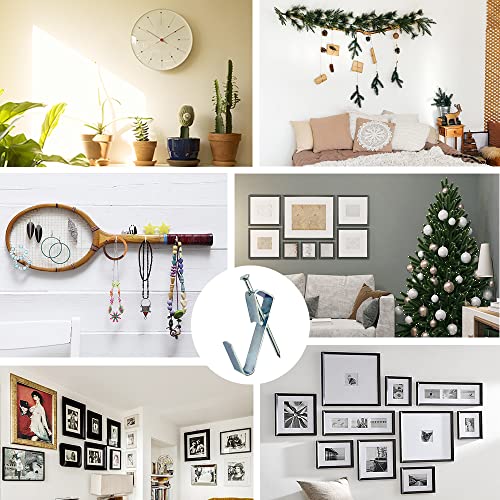 117Pcs Picture Hangers, 3 Size Picture Hooks Including 30/50/100lbs, Picture Hanging Kit, Professional Plaster Picture Hanging Kit for Wooden Wall or Drywall(50 Hangers+ 67 Nails) - size: Silver 30-100 lbs