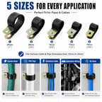 Tandefio 50 Pcs 3/4" Stainless Steel Cable Clamp with Screw Rubber Coated - size: 3/4"
