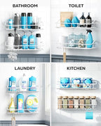 Nieifi Shower Caddy Adhesive, Shower Shelves, Shampoo Holder for Bathroom - color: White, size: 2 Pack