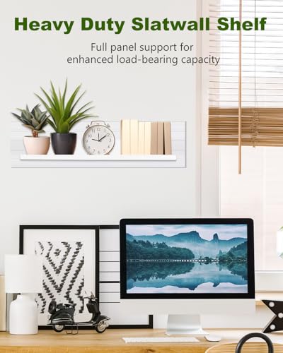 8 Pack 17 x 8 Inch Slatwall Shelves, White - style: 8 Pack White