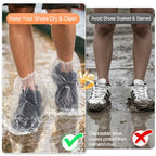 Shoe Covers for Rain, 7Pairs Clear Disposable Plastic Shoe Ponchos