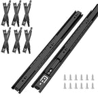 20 inch Drawer Slides 6 Pairs (12pcs) Full Extension Ball Bearing Drawer Rails Side Mount 3 fold Metal Dresser Runners for File Cabinet Trash Can Kitchen Wardrobe Glides 20" Black 100 LB Capacity - size: 20inch(500mm)