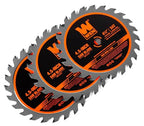 WEN 4-1/2-Inch 24-Tooth Woodworking Saw Blade for Compact and Mini Circular Saws, Three Pack (BL0424)