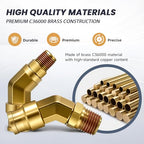 5/8" Tube OD x 1/2" NPT 45° Swivel Elbow Push-to-Connect Fittings, 5PCS Brass C36000 Male Elbow Connectors for Nylon Tubing in Pneumatic Systems - size: 5/8"OD x 1/2" NPT