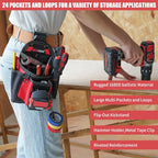 MELOTOUGH Small Electrician Tool Pouch Nail Screw Work Pocuh Tool Belt Pouch with Belt Clip Attachment Tradesman Tool Bag Pouch with Hammer Loop Electrician Tool Holster
