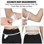 2PCS Body Tape Measure 60inch (150cm), Automatic Telescopic Tape Measure for Body Measurement & Weight Loss, Accurate for Tailor, Sewing, Fitness, Handcrafts, Clothes - color: white