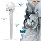 MAXPOWER 15" Adjustable Wrench, 1-3/4" Jaw Opening, Tapered Handle - size: 15"