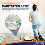 6 Pack 12 x 9 ft Extra Large Plastic Drop Cloth for Painting - size: 6 Pack-Standard