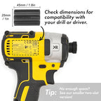 Simon Tools Magnetic Bit Holder for Impact Drivers and Drills - Super Strong Adhesive - Drill Accessory That Fits Most drills: Dewalt, Makita, Klein, Bosch and Milwaukee Bit Holder - size: 1-Pack