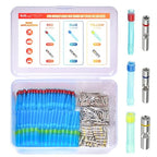 JRready ST6486 AS81824 Crimp Splices 250 Sets IP68 Waterproof Heat Shrink Butt Splice Connectors Kit with Copper Crimp Splices & PVDF Heat Shrink Tubes, 26-12 AWG Environmental Splices - color: Red*100+Blue*100+Yellow*50 Butt Splice&PVDF Tube