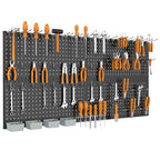 WALMANN 4 PCS 12x24 in Pegboard Panels, 24x48 in Wall Tools Pegboard - color: Black 12"*24", size: 24"*48"
