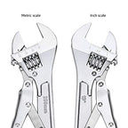 Amazon Basics 10 inch Locking Adjustable Wrench, Precision Machined, Rust Resistant, 2.7 inch x 0.75 inch