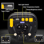 2 Pack Magnetic Work Light Rechargeable 5000Lumens, 6000mAH - color: yellow1