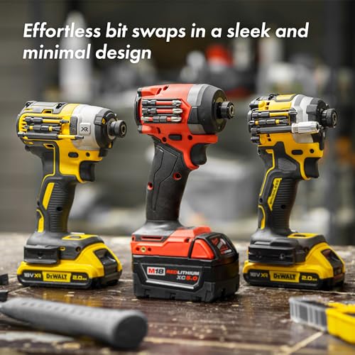 Simon Tools Magnetic Bit Holder for Impact Drivers and Drills - Super Strong Adhesive - Drill Accessory That Fits Most drills: Dewalt, Makita, Klein, Bosch and Milwaukee Bit Holder - size: 2-Pack