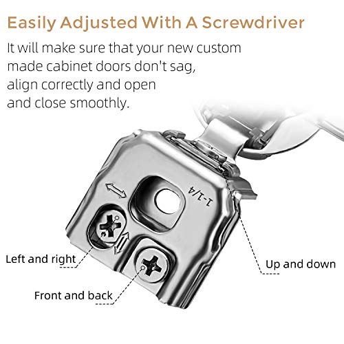 Soft Close Hinges for Kitchen Cabinet Hinges, 1-1/4 Inch Overlay, 10 Pack - size: 1-1/4 inch Overlay