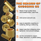180PCS Brass Compression 1/4" 3/8" 5/16" 1/2" Sleeve Ferrule Insert Nuts - size: 180pcs 4 Size Kit