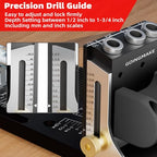 GOINGMAKE All Metal Pocket Hole Jig Kit,Pocket Hole Screw Jig System