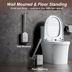 Sellemer Silicone Toilet Brush, Ventilation Slots Base Holder 1 Pack Silver - color: Silver-1pcs